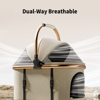 Poussette pliable pour animaux de compagnie de 15 kg pour chiens et chats, poussette de voyage détachable avec porte-bébé en maille respirante, poussette légère pour l'extérieur