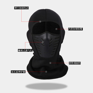 Cycling Mask Fleece Lined Windproof Neck Protector Unisex Outdoor Riding Face Cover Black And Dark Gray - Product Image 2