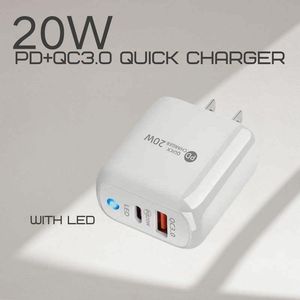 Wholesale A+C Power Adapter US/EU <b>Plug</b> PD 3.0 20W Fast <b>Usb</b> C Portable <b>Wall</b> Charger Type C Fast Travel Charger - Product Image 4