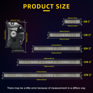 Nhà Sản Xuất Bán Buôn IP 68 12 "32" 42 "52" Nhôm 22 "Inch Auto 12V Xe Đôi 2 Row 4X4 Xe Led Offroad Thanh Ánh Sáng - Product Image 6