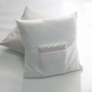 Topjlh de encargo al por mayor de ropa de en blanco sublimación de bolsillo de Navidad almohada cojín de cubierta de la Caja