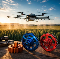 Pièces de drone de protection des plantes basées sur des dessins CAO, usinage CNC d'engrenages, engrenages droits et hélicoïdaux personnalisés, pièces de boîte de vitesses de drone UAV OEM