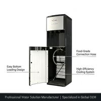 Distributeur d'eau électrique à chargement par le bas en plastique avec verrou de sécurité enfant, refroidisseur à compresseur chaud/froid, purificateur vertical, OEM pour hôtels
