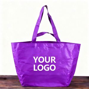 Eco-Friendly Waterproof PP Woven Tote <b>Bag</b> Recyclable Laminated Medium Shopping <b>Bag</b> with Letter Pattern - Product Image 1