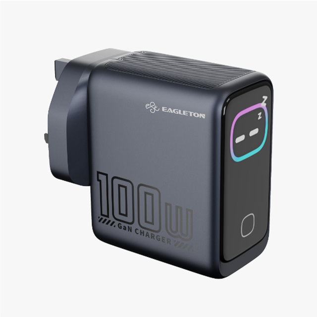 Hot Selling 3-in-1 PD 100W QC 3.0 Fast Charging Real-Time Power & Temperature Display GaN Wall Charger for Laptop Phone Tablet