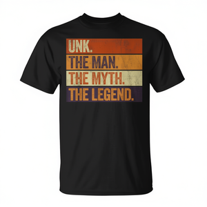 Unk The Man The Myth The Legend T-shirt noir rétro - Product Image 2