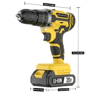 20V Cordless Battery <b>Powered</b> Keyless Chuck Mini Drill Set Screwdriver Variable Speed <b>Brushed</b> Motor DIY Tool CD-20ZJ-1-136PCS Imp - Product Image 5