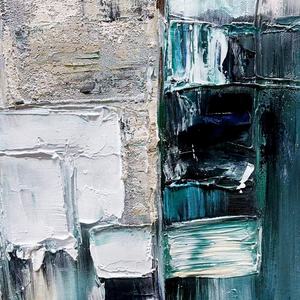 Peinture à l'huile rectangulaire colorée peinte à la main sur toile, art mural pour salle de bain, couloir, entrée, décoration de petit espace - Product Image 4