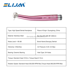 Pièce à main dentaire haute vitesse 2/4 trous Rainbow, tête standard, silencieuse 60 dB, intégrée CNC, avec roulement en céramique pour dentistes - Product Image 2