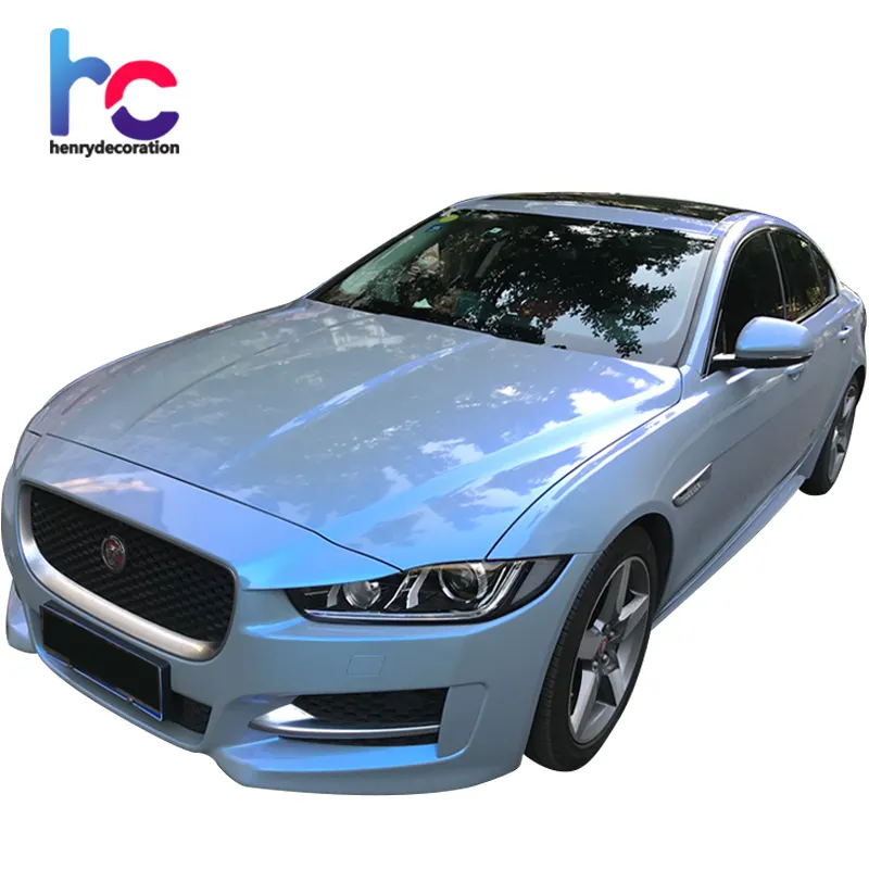 Air Bubble Free Super Glossy Chameleon Grey To Blue Bubble Candy Car Vinyl Wrap