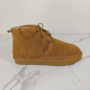 2025 personnalisé Uggs LOGO usine Design hiver nouveaux hommes fourrure-en-un bas Tube chaud mode à lacets bottes de neige chaussures - Product Image 3
