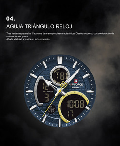 Fabricante de relojes <span class=keywords><strong>NAVIFORCE</strong></span> <span class=keywords><strong>9182</strong></span> Relojes digitales Relojes de lujo a prueba de agua para hombres con esfera multifunción Relojes originales - Product Image 3