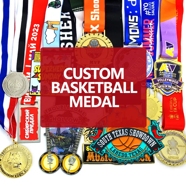 Özel Logo kişiselleştirilmiş şerit ödülleri Metal kupa spor özel kupa ve madalya plaketler 2024 Paris basketbol madalya