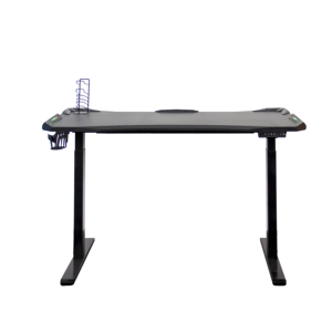 Compre un gran <span class=keywords><strong>escritorio</strong></span> de juego para computadora, de metal negro, eléctrico, con luces LED, para computadora portátil, PC, RGB, estilo carreras. - Product Image 2