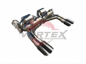Escape Trasero Vortex de Acero Inoxidable con Acabado Espejo y Válvulas para McLaren 720S 4.0T V8, con Doble Salida de Fibra de Carbono - Product Image 2