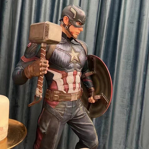 Figura de acción de tamaño real de película, estatua de fibra de vidrio de superhéroe, escultura de Spiderman y Capitán América, ¡muy vendida! - Product Image 4