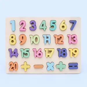 Açık renk alfabe numarası yazı tahtası geometrik biliş el kapmak kurulu bebek ahşap bulmaca oyuncak