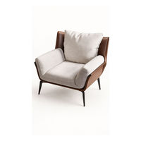 Fauteuil d'appoint moderne rembourré en tissu aspect cuir, fauteuil individuel pour salon, coin lecture, hall d'hôtel