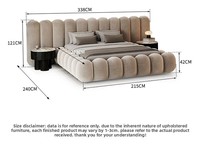 Ensemble de lit en tissu style crème populaire, mobilier de chambre à coucher, lit king-size design moderne avec rangement, lit nuage rembourré à vendre