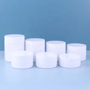 High quality 250ml 300ml 500ml cosmetic white jars plastic container for food storage