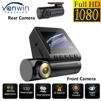 Haute qualité Mini double objectif GPS Dash Cam 4K Vision nocturne WDR HD 1080P enregistrement en boucle véhicule avant Parking 170 degrés