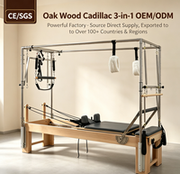Reformer Pilates Cadillac en Bois d'Érable 3-en-1 avec Tour Complète et Poulies Réglables – Équipement d'Entraînement pour Studio et Salle de Sport à Domicile