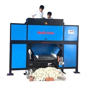 Machine à déchiqueter les fils de tissu robuste à double arbre semi-automatique, capacité 500 kg/h, pour le traitement textile professionnel - Product Image 1