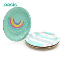 Oasis Lot d'assiettes en papier rose légères de 10 pouces Assiettes en papier jetables personnalisées Vente en gros Bon marché pour le camping
