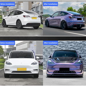 Nouveau kit de pare-chocs avant en satin noir, en plastique ABS, à fixation par boulons, adaptable universellement pour <span class=keywords><strong>Tesla</strong></span> Model Y, remplacement de <span class=keywords><strong>capot</strong></span>. - Product Image 4