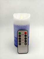 Bougie pilier LED sans flamme à cire dégradée avec lumière vacillante, télécommande et minuterie