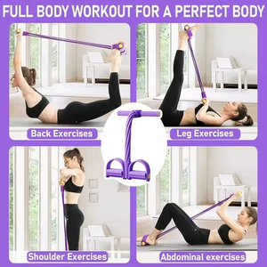Huyo OEM Tube Ankle <b>Pullers</b> Upgrade Exercise Equipment Foot Resistance Bands Handle Women Men Tension Ropes - Product Image 3