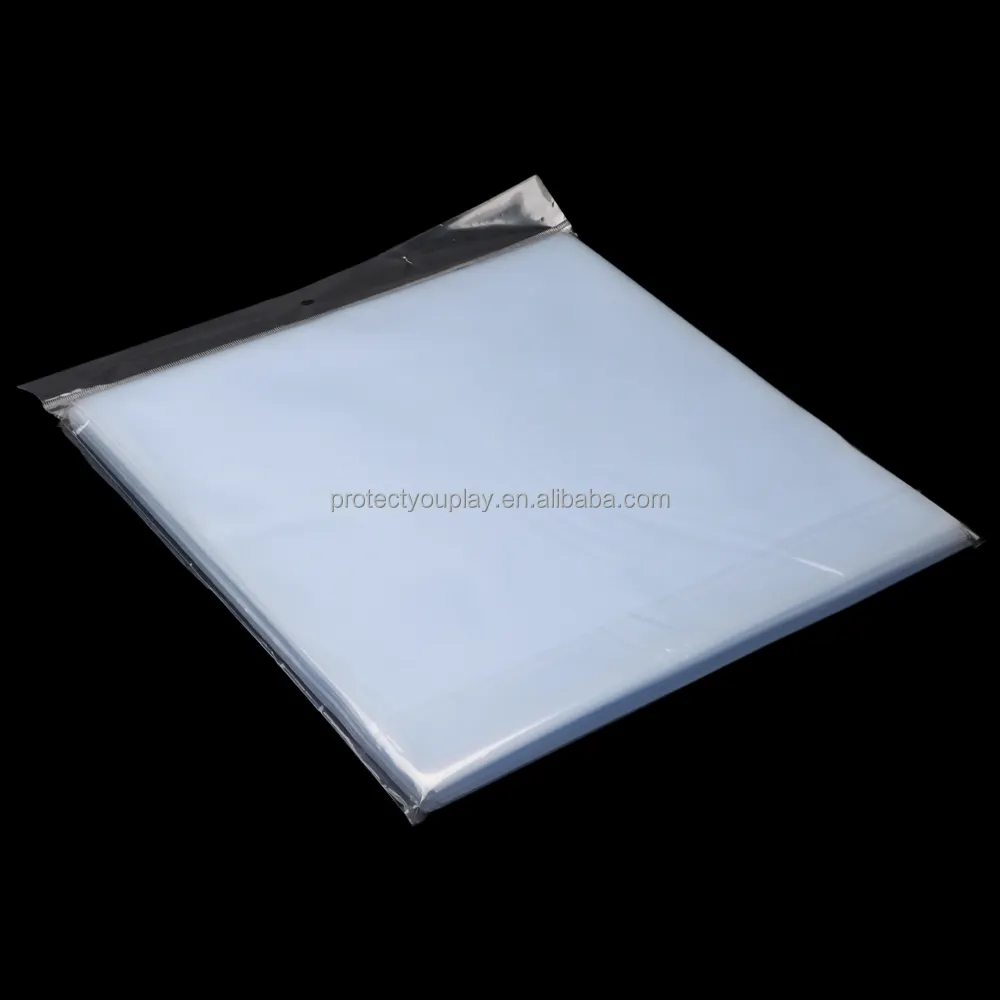 12.75'' X 12.75'' Flat Crystal Clear Plastic Polypropylene PP 7.5 Mil Thick LP Vinyl Record Outer Sleeves For Inch Vinyl Rrecord