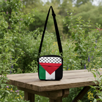 Sac bandoulière Keffiyeh en polyester avec motif drapeau palestinien traditionnel pour enfants palestiniens