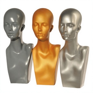 Tête de Mannequin Femme Réaliste en PVC, Buste en Plastique de 52 cm pour Présentation de Perruques en Salon - Product Image 3