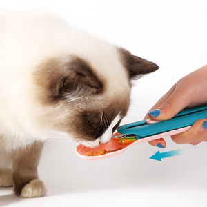 Pet <b>Feeder</b> <b>Cat</b> Strip Squeeze Spoon for Lickable Wet <b>Cat</b> Treats Pet Liquid Snack Feeding - Product Image 1