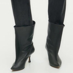 Wide Top Ankle Booties Sexy Women's on Pointed Toe Short <b>Boots</b> High Heels Solid Shoes - Product Image 2