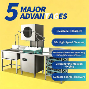 Portable Hood Type Industrial Commercial Stainless Steel Washing Machine Industrial <strong>Dishwasher</strong> for Kitchen Restaurant Hotel - Product Image 4