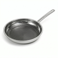 Poêle en acier inoxydable 304, poêle à nid d'abeilles antiadhésive, poêle à frire, compatible induction et gaz, pour la maison et les restaurants