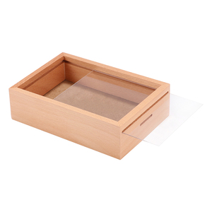 Boîte à monnaie en bois rectangulaire avec étagère amovible, respectueuse de l'environnement, sans serrure - Product Image 1