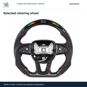 Volante de Fibra de Carbono para Dodge CHALLENGER, Configuración Seleccionada con Centro Abierto DCHLEDCF - Product Image 1