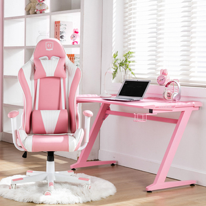 Precio al por mayor de fábrica, luz LED RGB en forma de Z, mesa gamer, <span class=keywords><strong>escritorio</strong></span> para juegos, Color rosa, <span class=keywords><strong>silla</strong></span> grande para juegos de <span class=keywords><strong>escritorio</strong></span> con mesa - Product Image 3