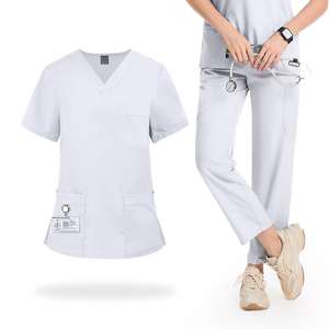 Nuevo estilo hospitales colores OEM impreso enfermera quirúrgica traje Scrub uniforme Unisex conjuntos sueltos transpirables para salones de belleza - Product Image 6