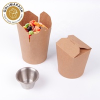 Boîte à nouilles en papier jetable imprimée sur mesure, boîte à doner, boîte à kebab imprimée