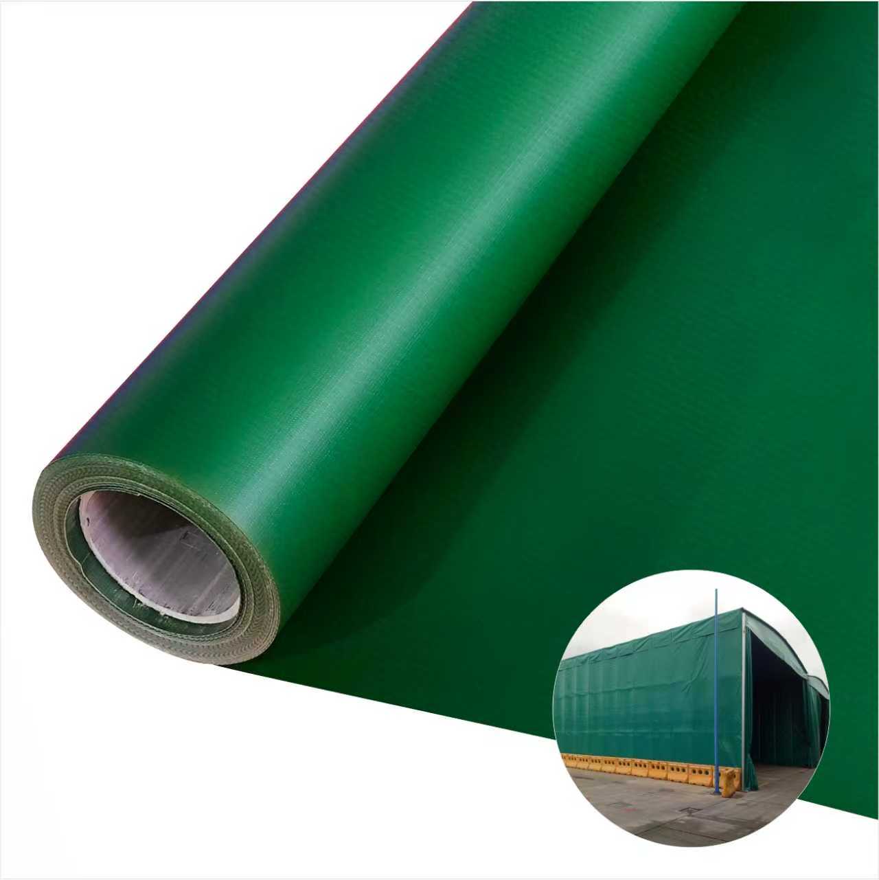 750 GSM Woven Breathable PVC Retractable Awning Fabric Durable Waterproof Coated Material for Industrial Sliding Canopy Curtain