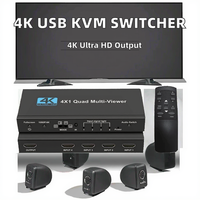 Acero Inoxidable para Conmutador Divisor 4K60Hz con Control Remoto Infrarrojo, Molde Privado Hardrock