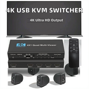 Acero Inoxidable para Conmutador Divisor 4K60Hz con Control Remoto Infrarrojo, Molde Privado Hardrock - Product Image 2