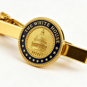 Pinza de Corbata Personalizada de Aleación Chapada en Oro con Esmalte Duro, Diseño de Monumento Americano, para Hombre, para Traje Formal, Negocios, Compromiso, Boda - Product Image 3