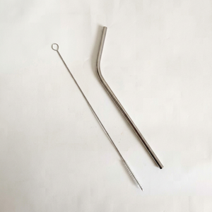 <b>Metal</b> Drinking <b>Straws</b> Reusable Cocktail Bar Accessories Minimalist Style 2-Pack - Product Image 1
