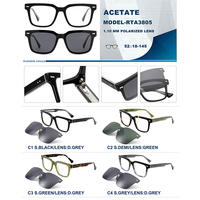 Gafas de Sol Polarizadas con Clip al por Mayor Fabricadas en China, Monturas de Acetato de Lujo de Diseñador, Monturas Ópticas Magnéticas con Clip para Gafas