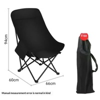 Chaise pliante d'extérieur à dossier haut, chaise lune portable, chaise inclinable pour camping, pique-nique, plage, mobilier d'extérieur